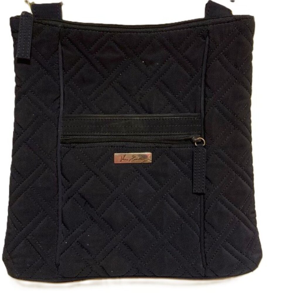 VERA BRADLEY Hipster Dark Navy Blue Quilted Crossbody Purse Pockets Zippers